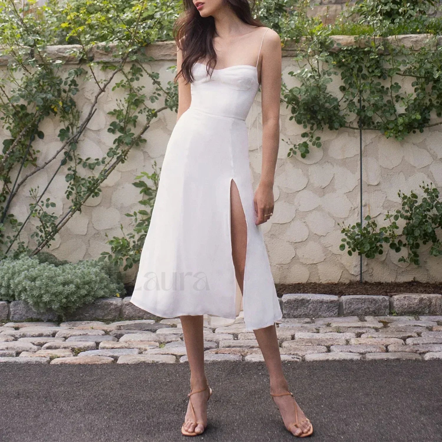 Beach Spaghetti Cotton Floral Dress