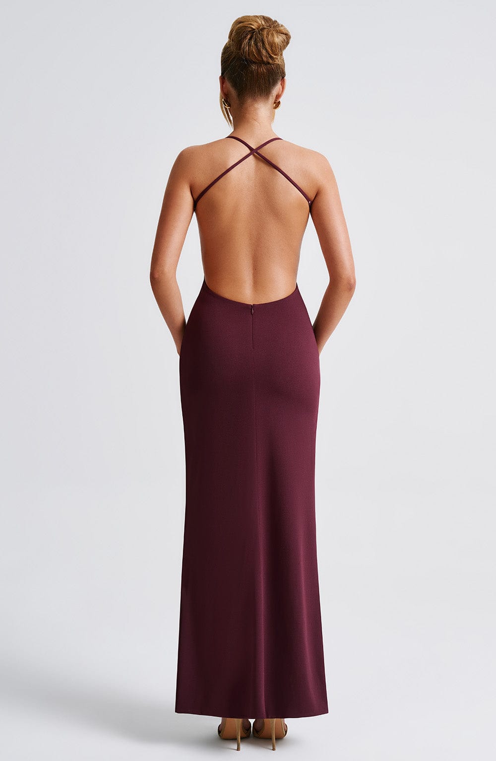 Scoop Neck Cami Strap High Thigh Split Bodycon Maxi Dress 8