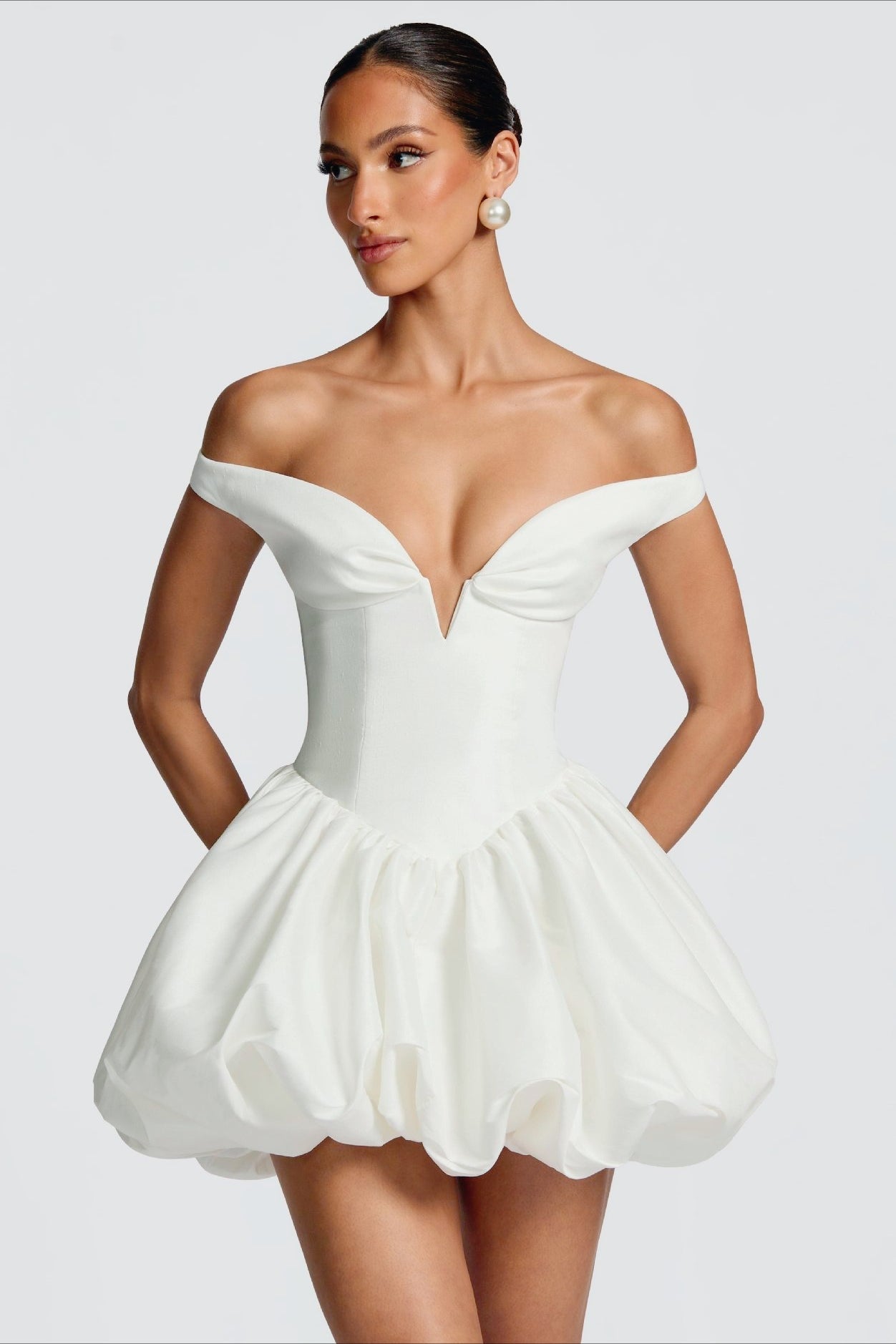 Strapless VNeck Puff Birthday Dress