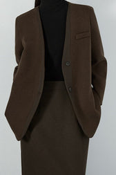 V Neck Single Breasted Blazer