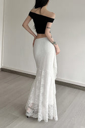 High Waist Draped Cocktail Skirt