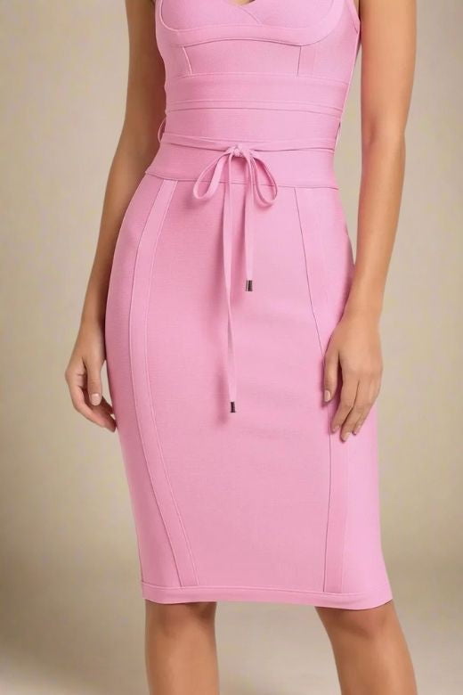 Bek Bandage Dress - Blush Pink