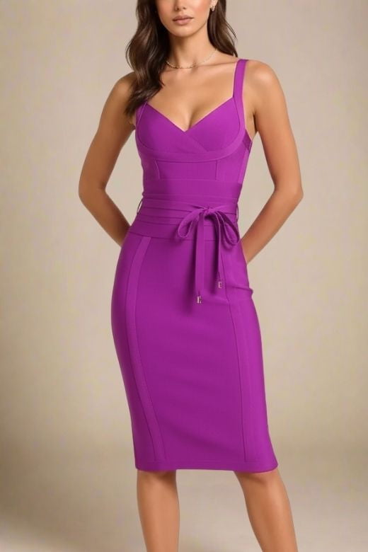 Bek Bandage Dress - Plum Purple