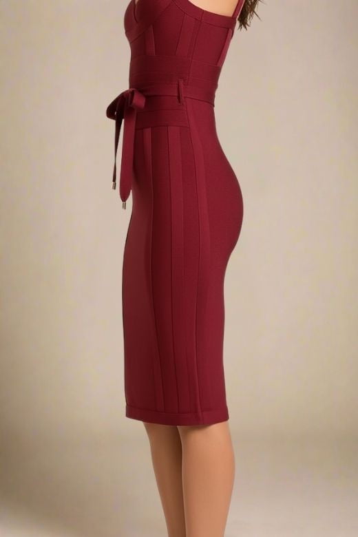 Bek Bandage Dress - Red Wine