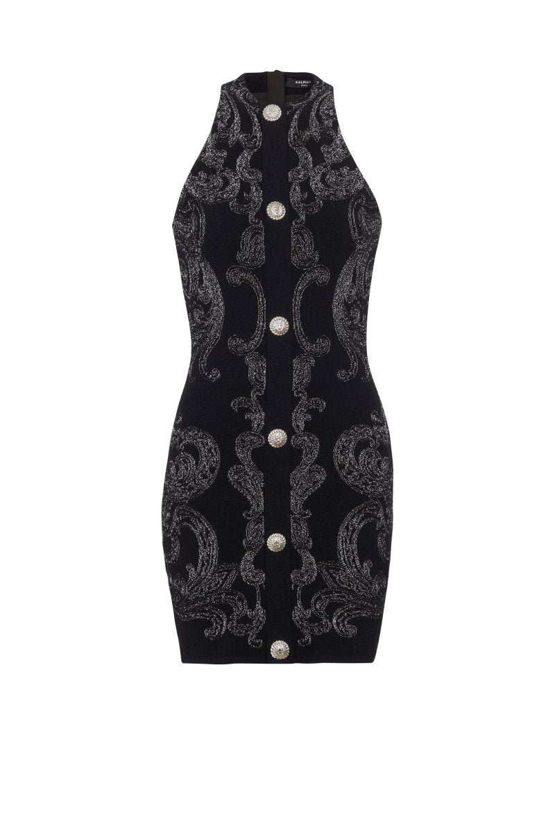 Brigitte Timeless Mini Knit Dress with Paisley Print Elevated Occasion Wear