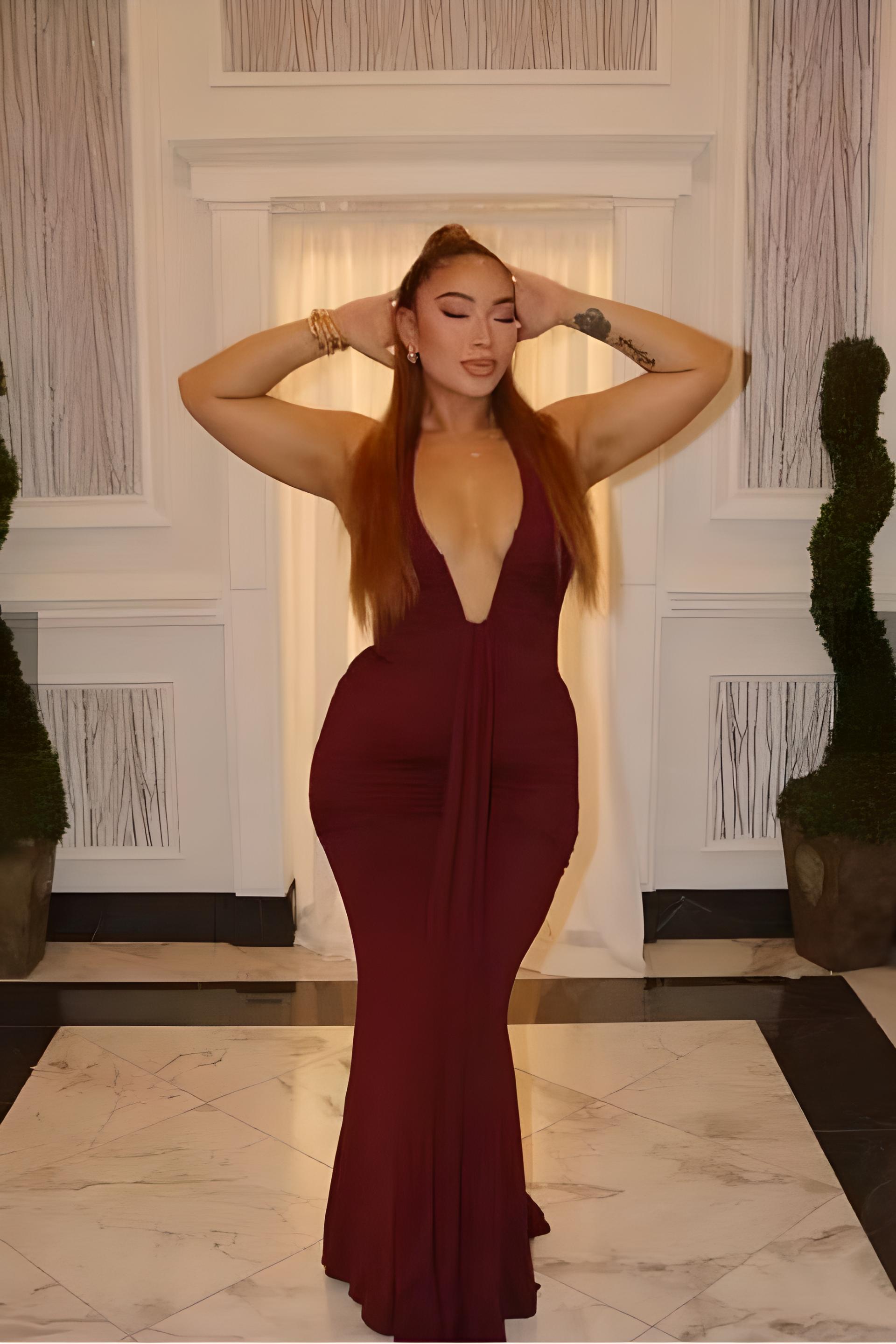 Bella Bodycon Wrap Maxi Dress - Violet