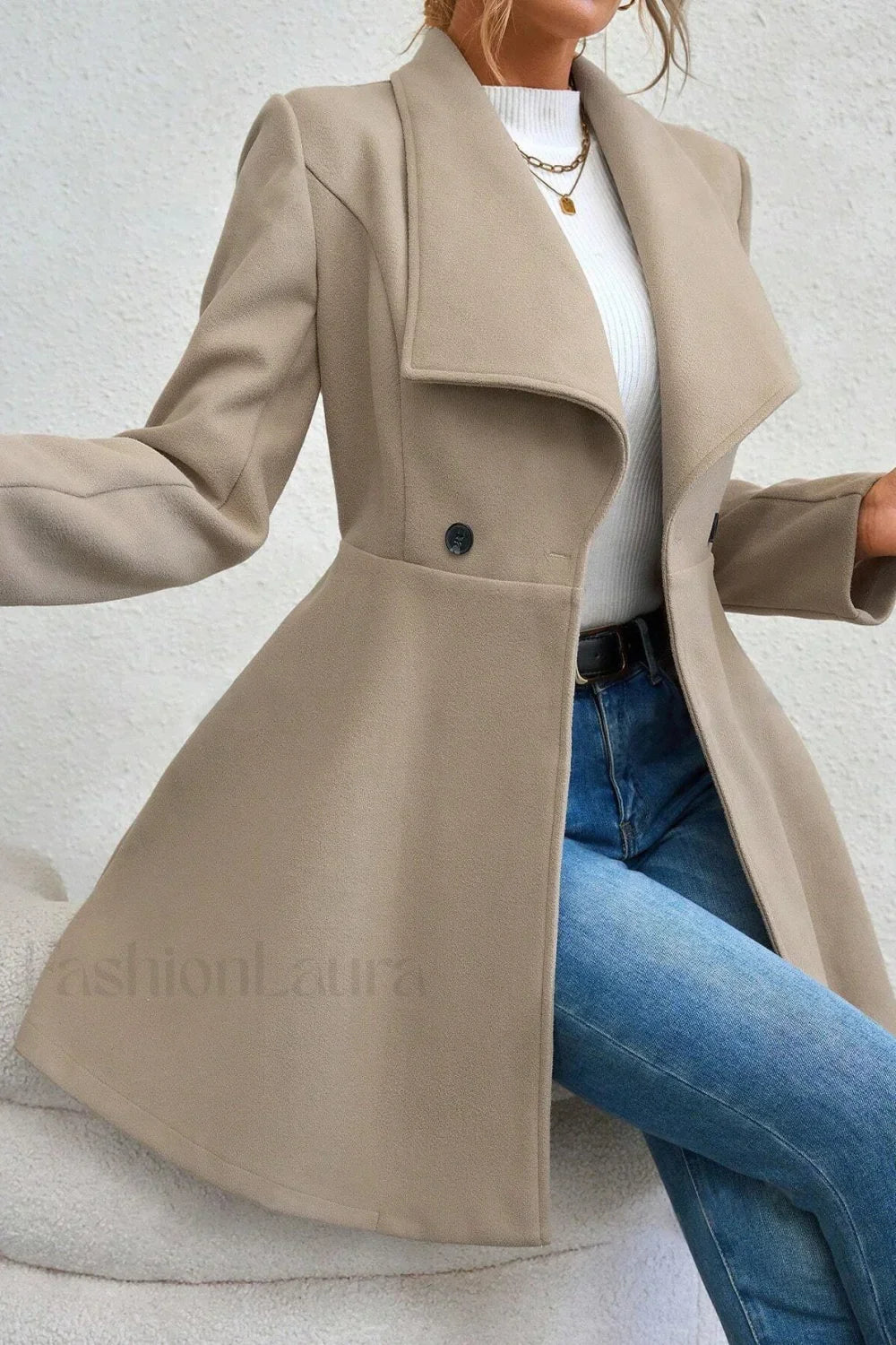 Belted Wool Long Coat