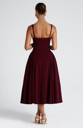 Square Neck Sleeveless Fit and Flare Midi Dress 3