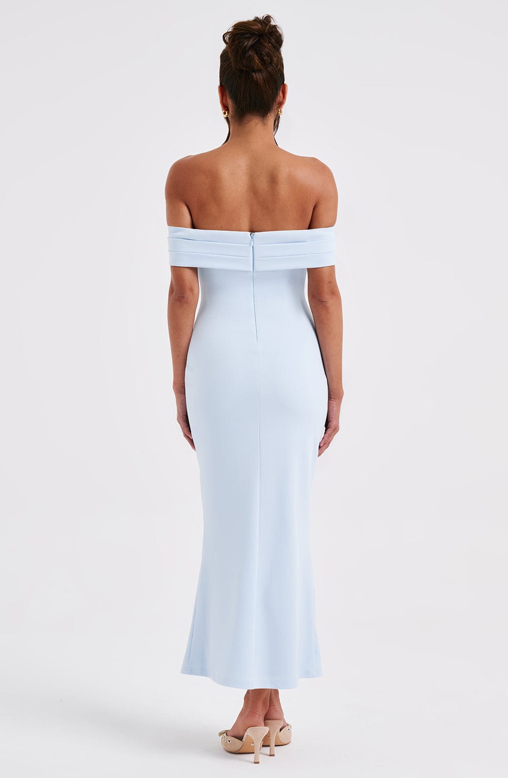 Fold Over Off Shoulder Bodycon Mermaid Midi Dress 2