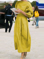 Boat Neck Pocket Cocoon Maxi Dress 4