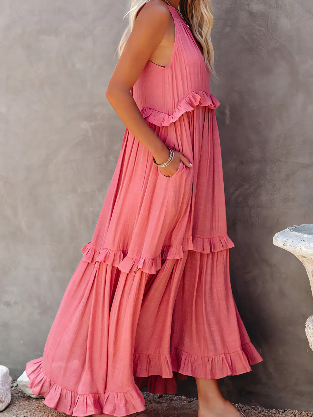 Megan | Chic Ruffle Maxi Dress