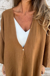 Loose Fit V Neck Long Sleeve Cardigan