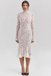 Lace Long Sleeve Midi Dress 3