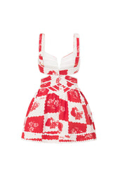 Halter Neck Floral Cut Out Fit and Flare Mini Dress 8