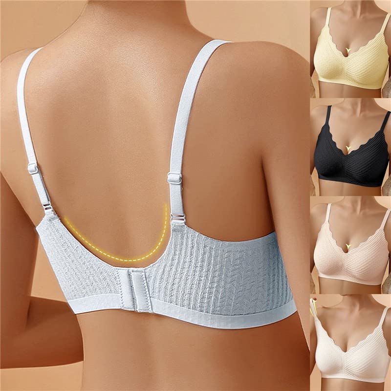 Scalloped Trim Wireless Seamless Push Up Bralette