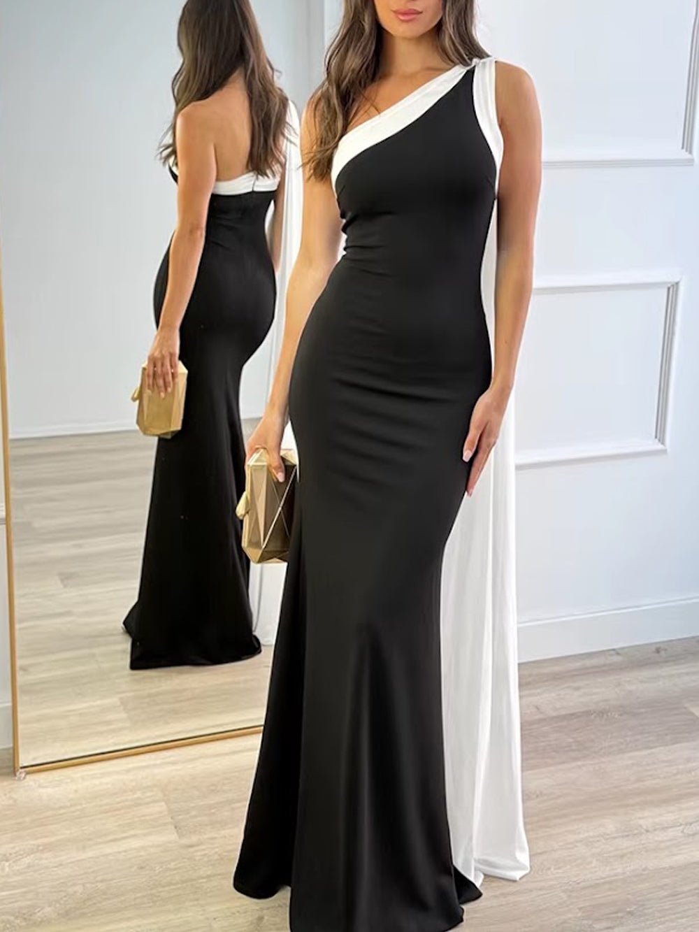 Bianca Draped One Shoulder Gown