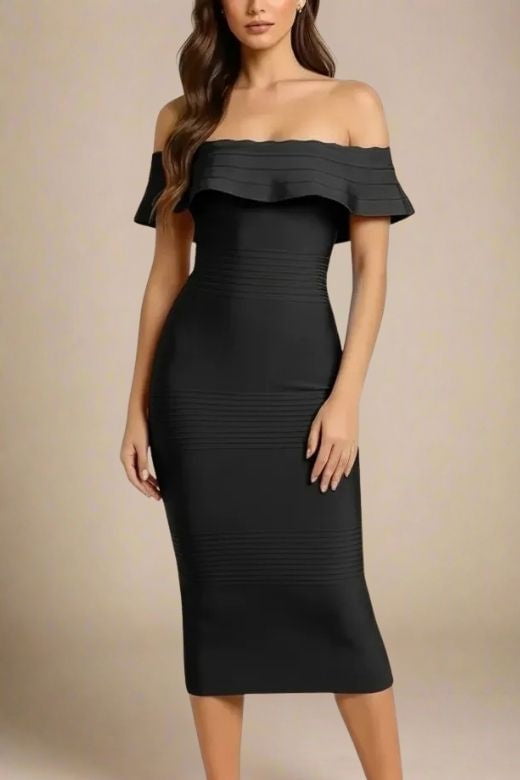 Billie Bandage Midi Dress - Classic Black