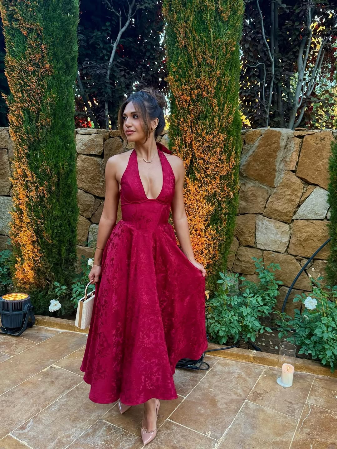 Esmeralda | Halter Sleeveless Midi Dress (Buy 1, Get 1 Free) Red Yellow