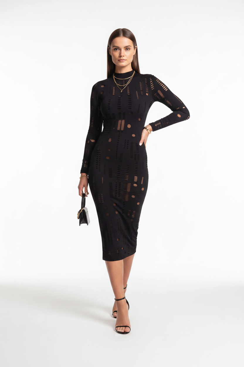 Stylish Bodycon Cocktail Dress with Sleeveless Design and Stretch Fit