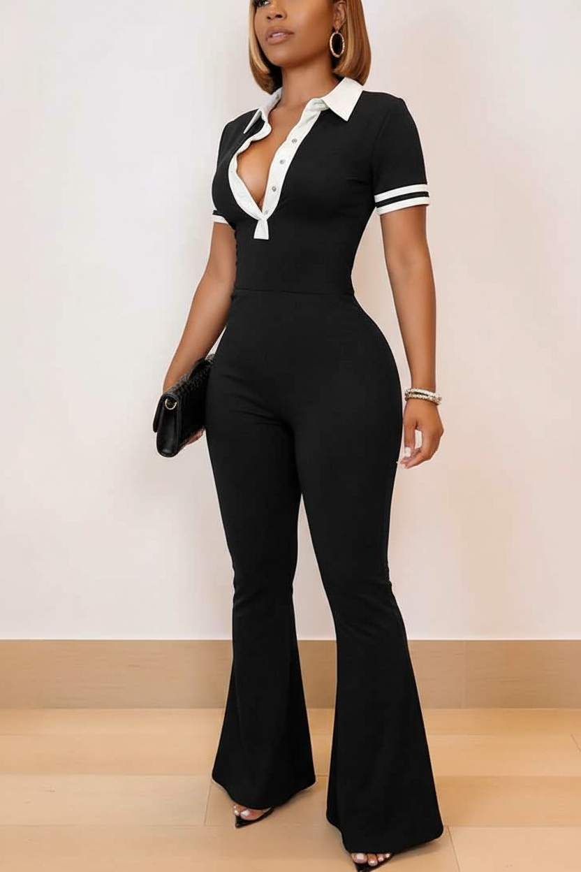 Elegant Flared Leg Jumpsuit for Women | Comfortable Fit & Versatile St