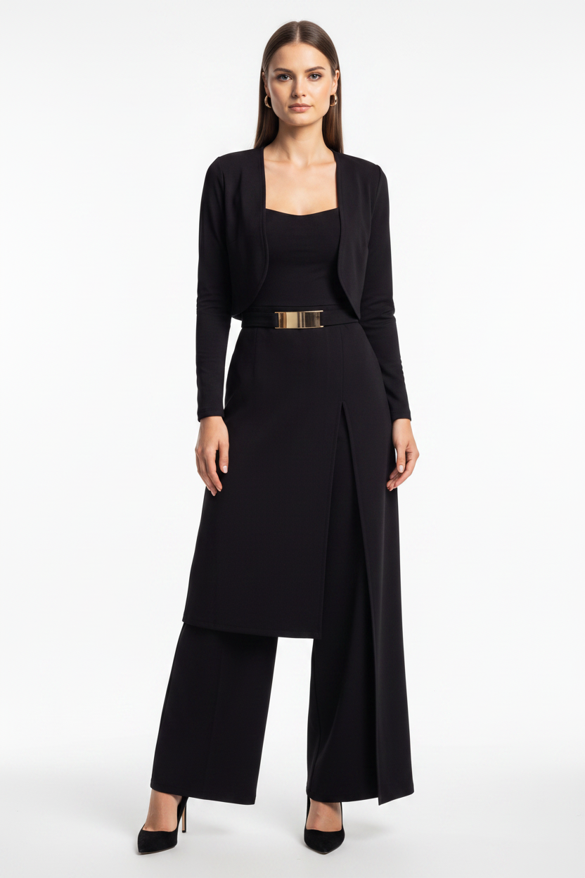 Chic Elegant Jumpsuit with Jacket Set | Tailored Fit & Versatile Desig