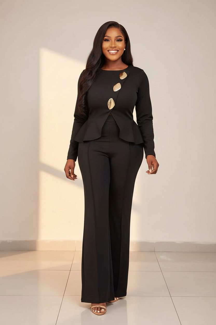 Elegant Stylish Jumpsuit with Pockets & Comfortable Fit for Commuting