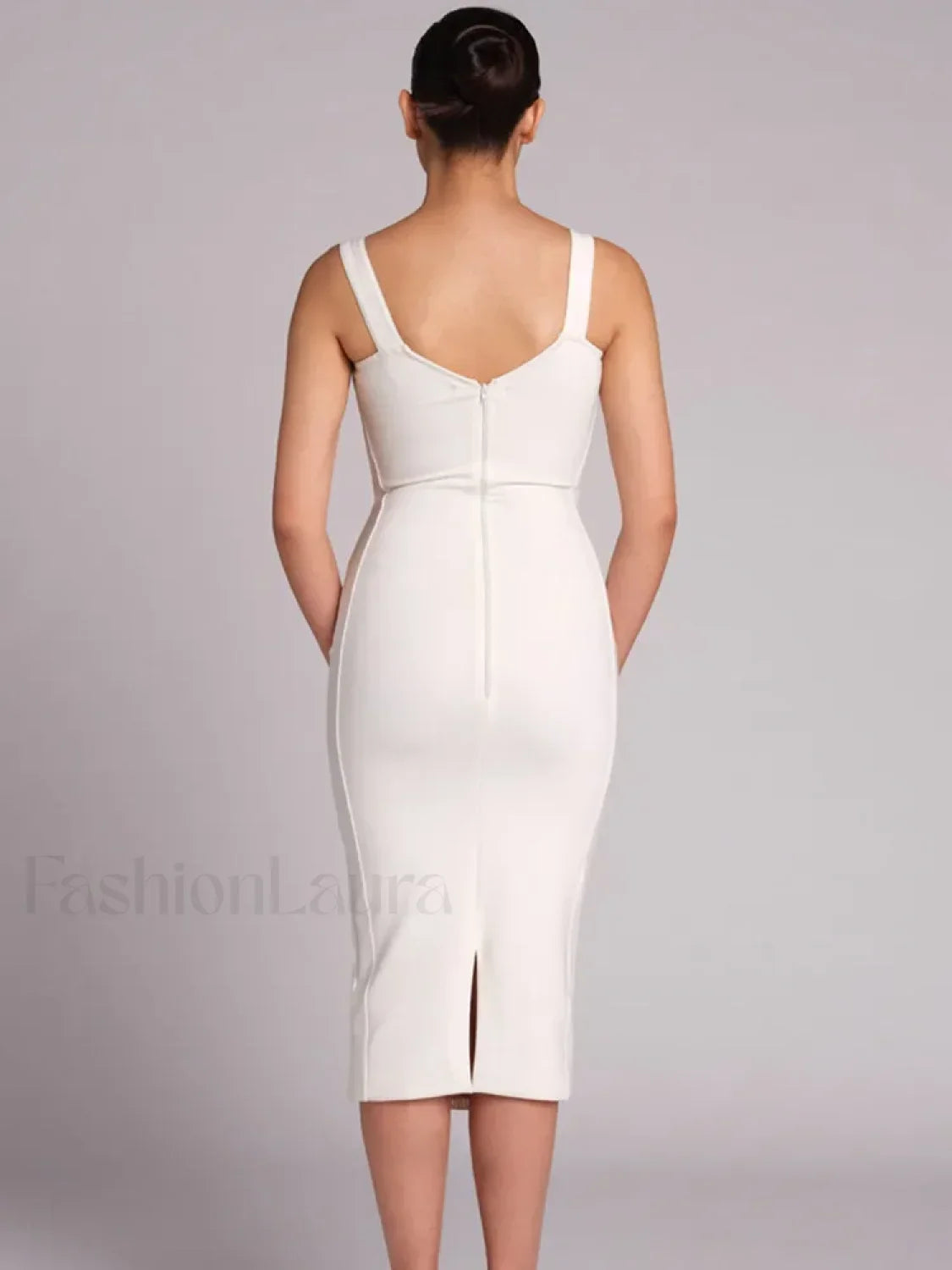 Black Lace Bandage Midi Dress