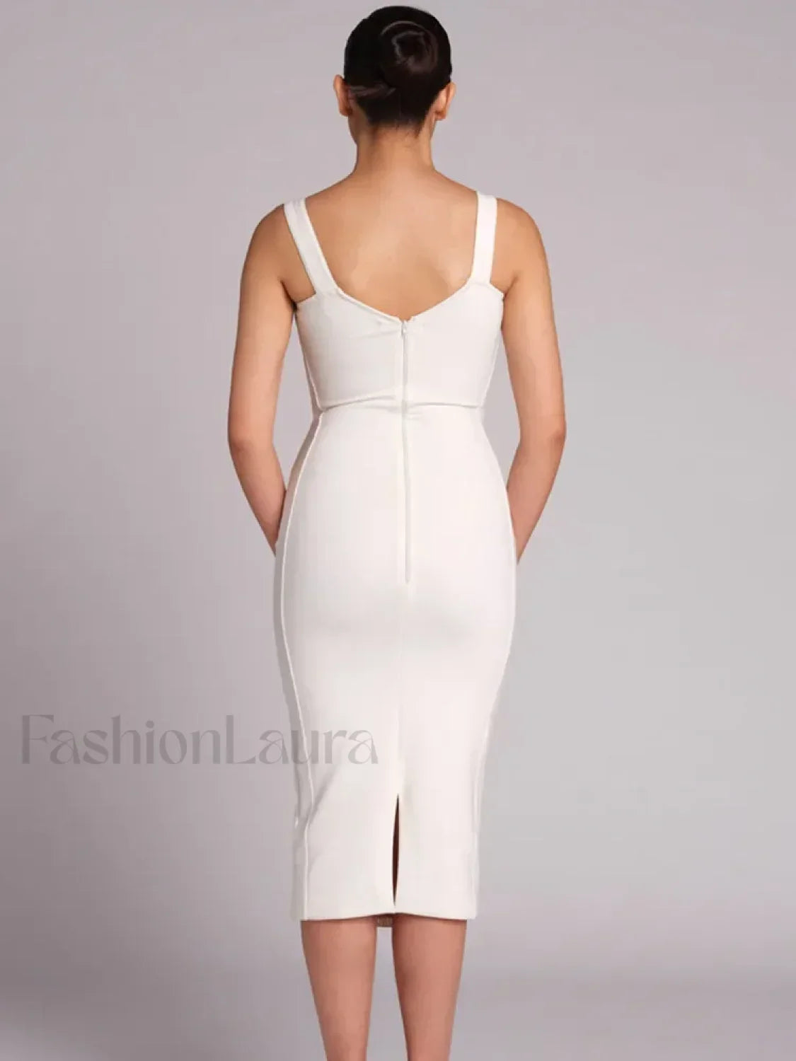 Black Lace Bandage Midi Dress