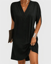 V-Neck Batwing Sleeve Shift Mini Dress Summer 2