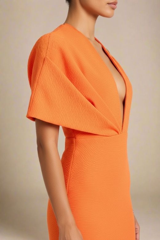 Blake Bandage Maxi Dress - Apricot Orange