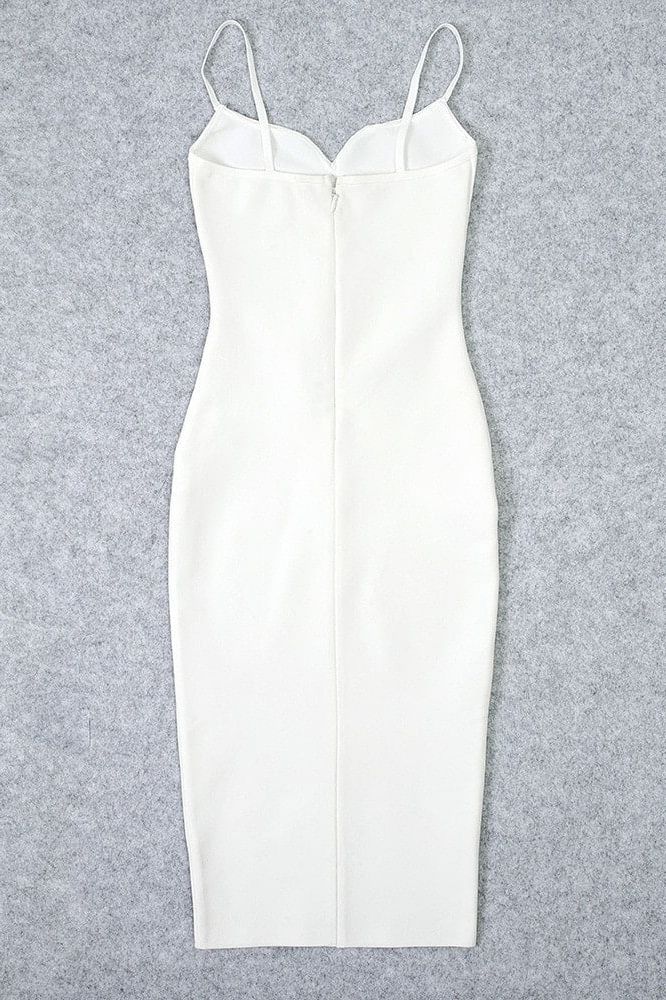 Blanche Bandage Midi Dress - White Pearl