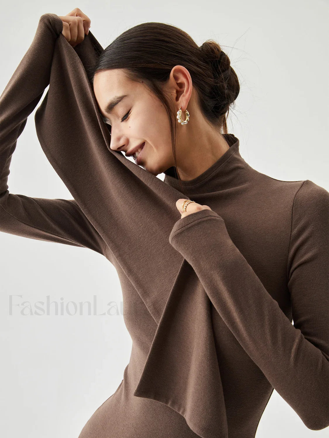 Bodycon High Neck Ribbed Knit Classic Long Dress with Matching Scarf