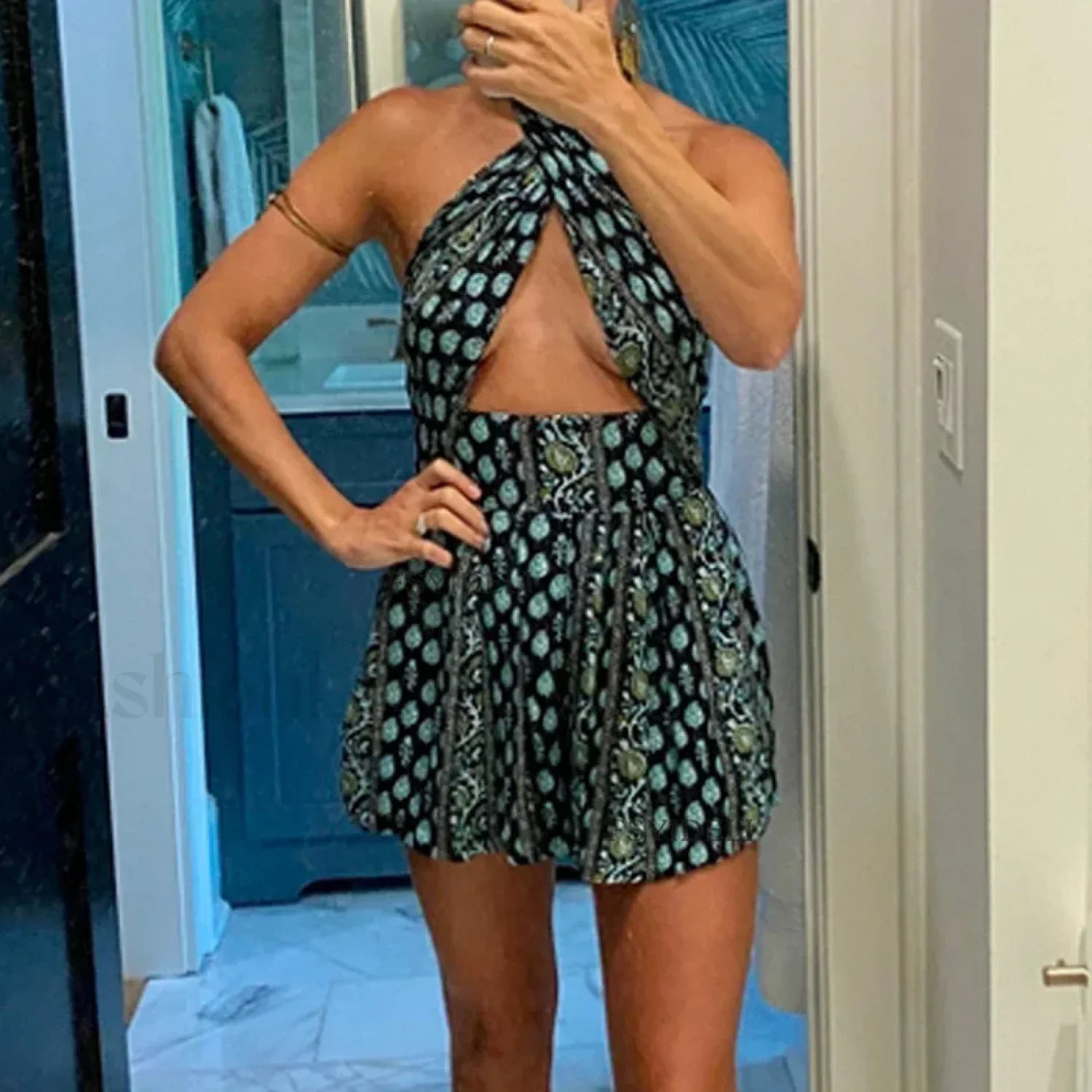 Bohemian Cross-Strap Floral Dress