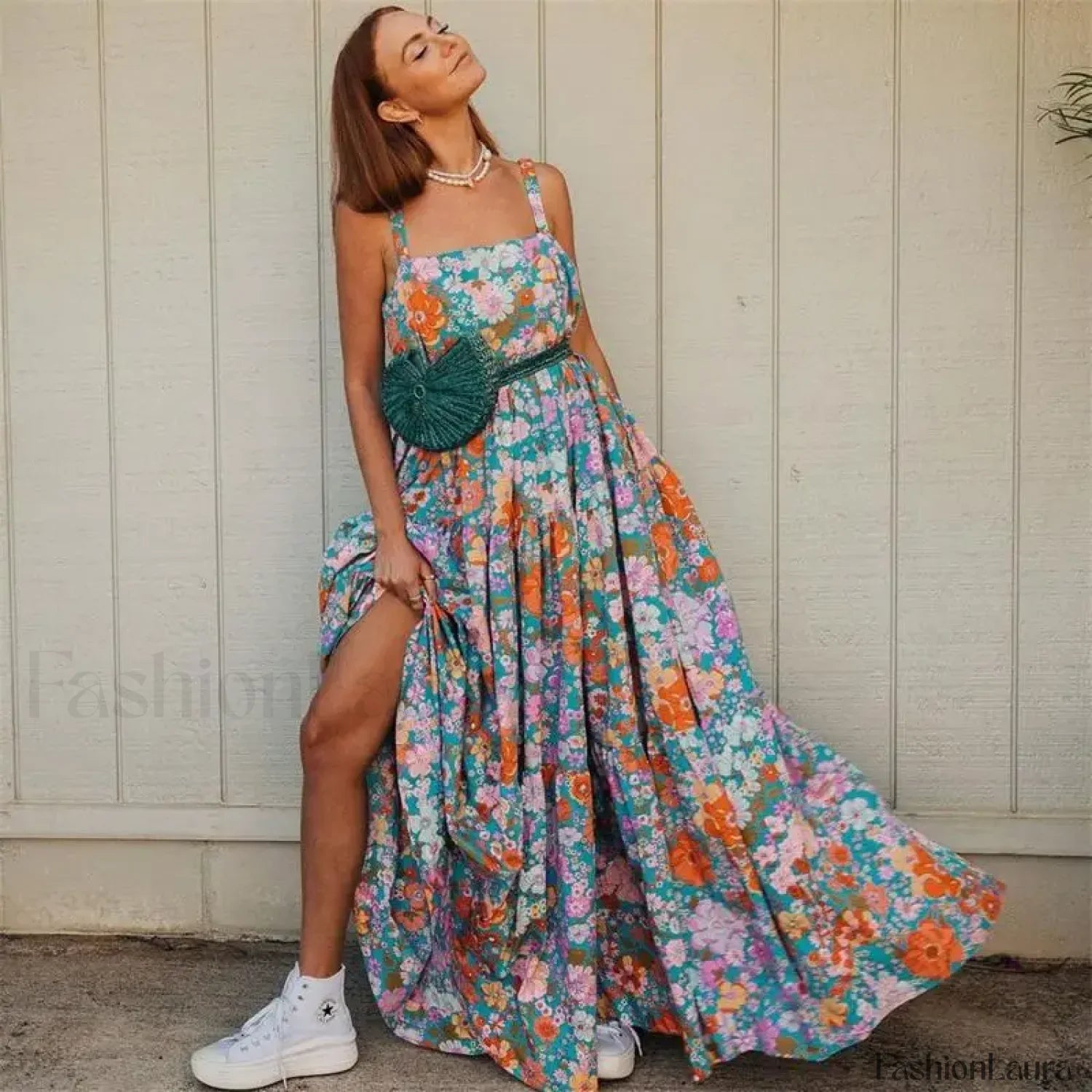 Bohemian Swing Strap Floral Dress