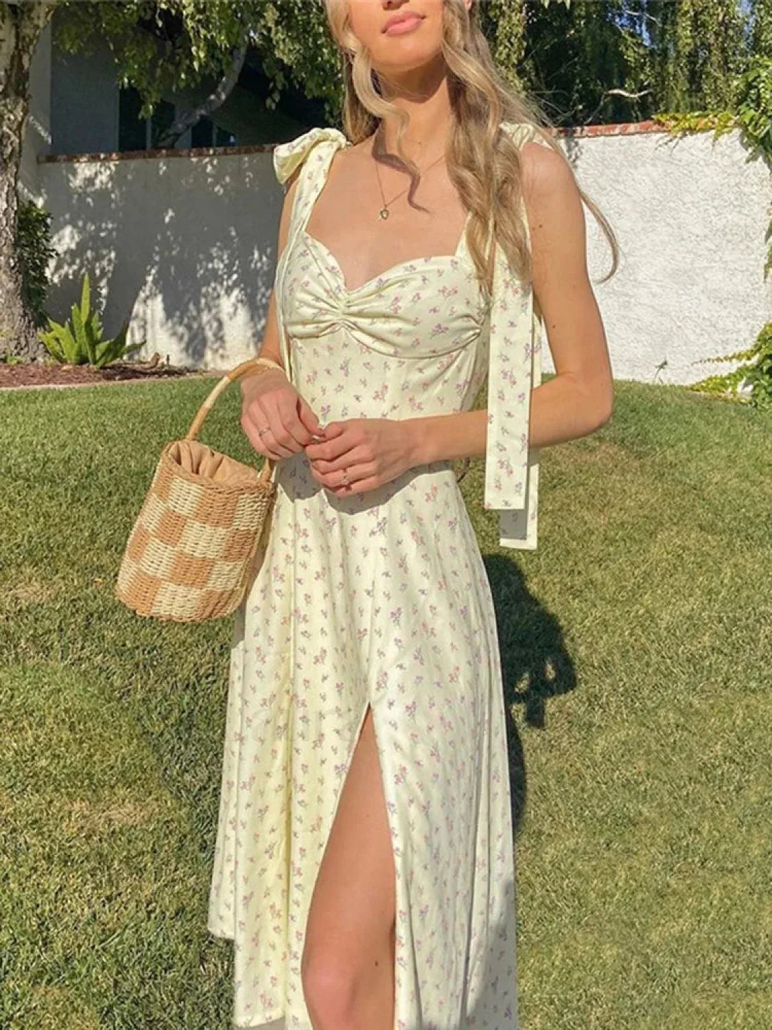 Boho Backless Strappy Floral Dress