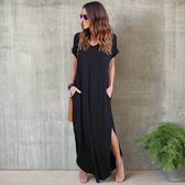 Short Sleeve Pocket Maxi Dress 2