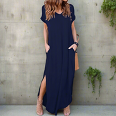 Short Sleeve Pocket Maxi Dress 7