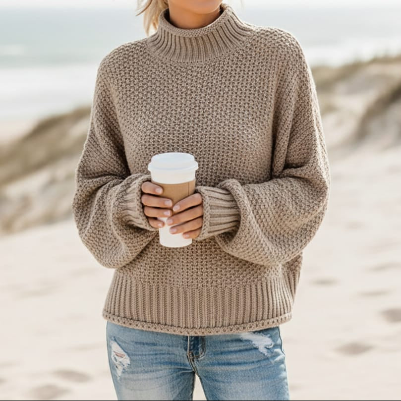Turtleneck Chunky Knit Oversized Sweater