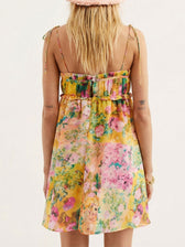Floral Chiffon Spaghetti Strap Babydoll Mini Dress 4