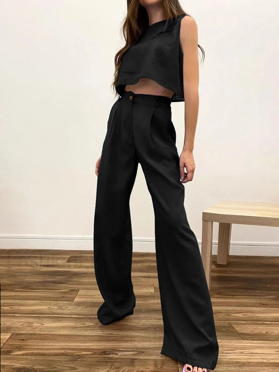 Boho Two Piece Pants Set Black / XS Pant Sets
