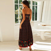 Floral V-Neck Spaghetti Strap Maxi Dress Summer 6