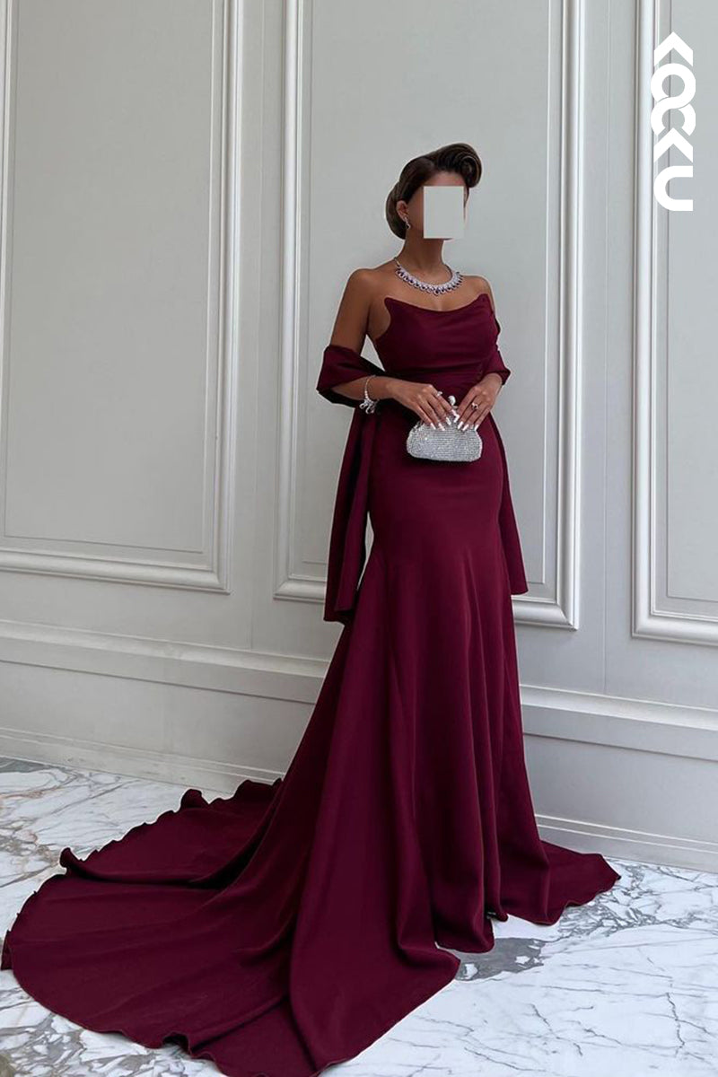 L1231 - Simple & Casual Scoop Sleeveless Mermaid Formal Party Prom Dress