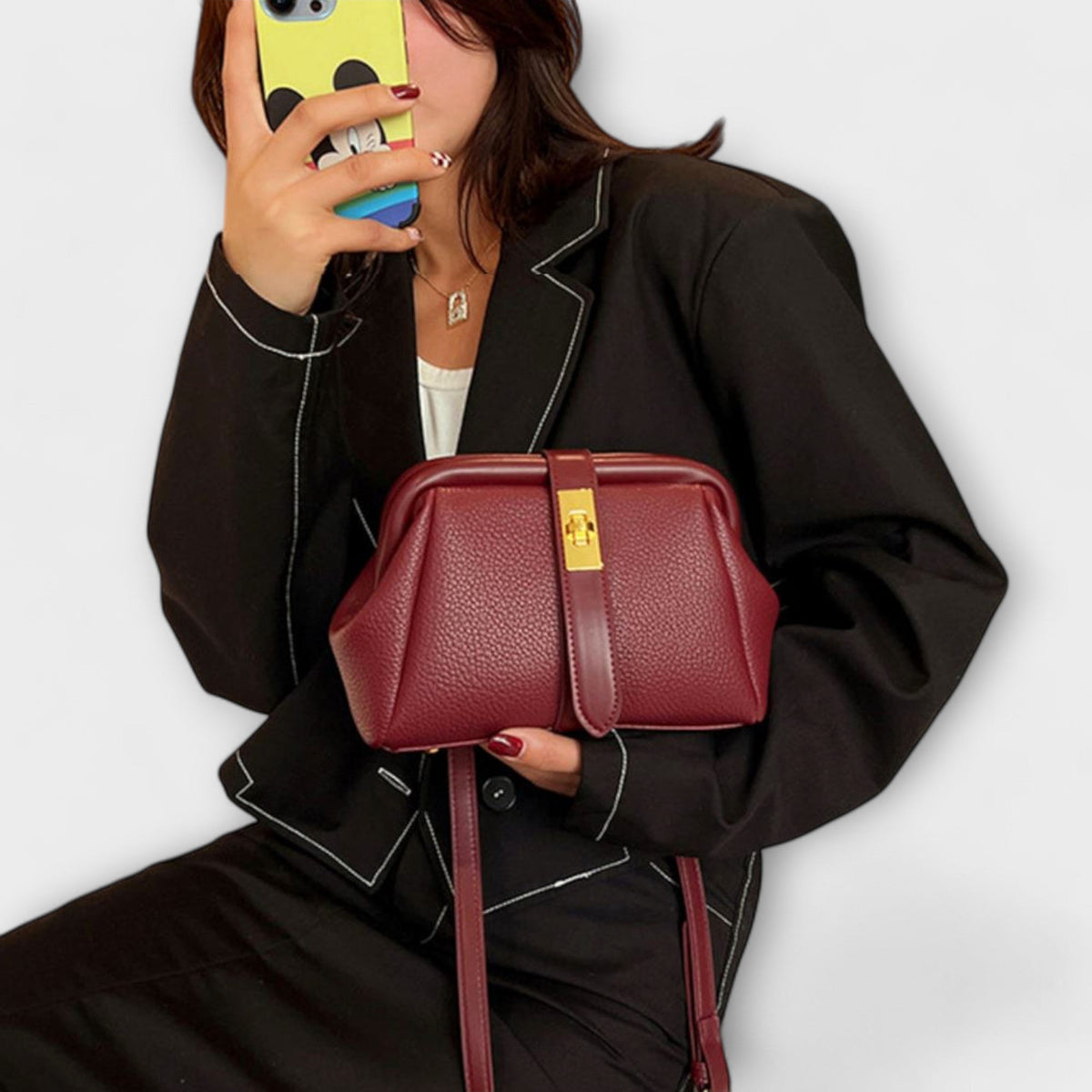 Twist Lock Frame Crossbody Bag