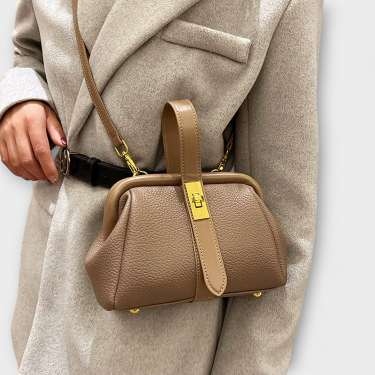 Twist Lock Frame Crossbody Bag