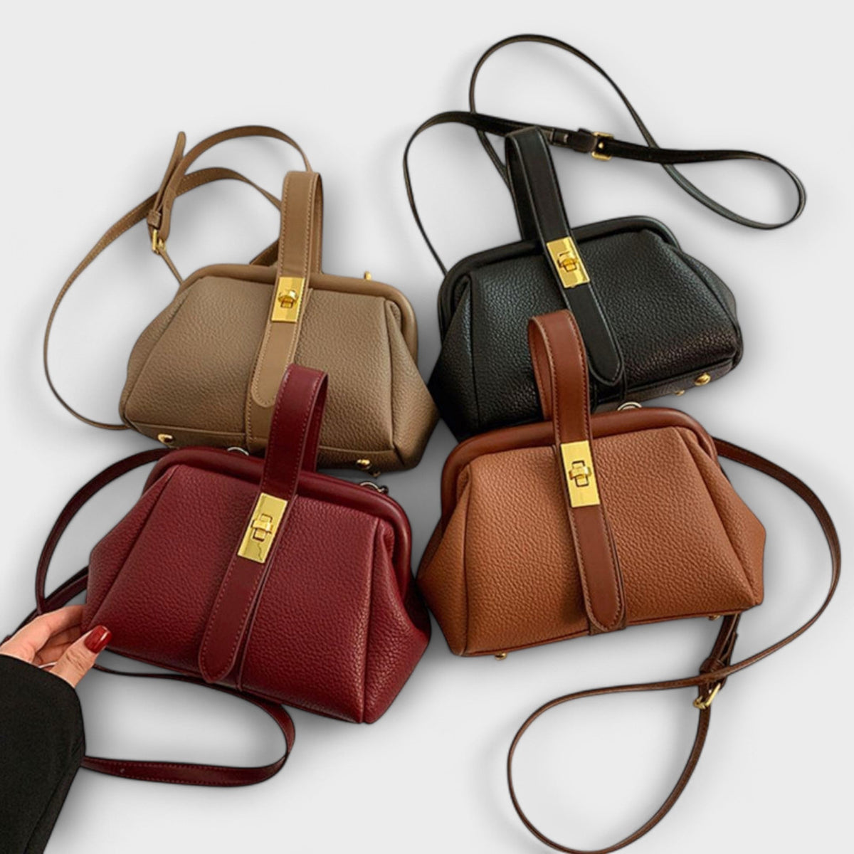 Twist Lock Frame Crossbody Bag