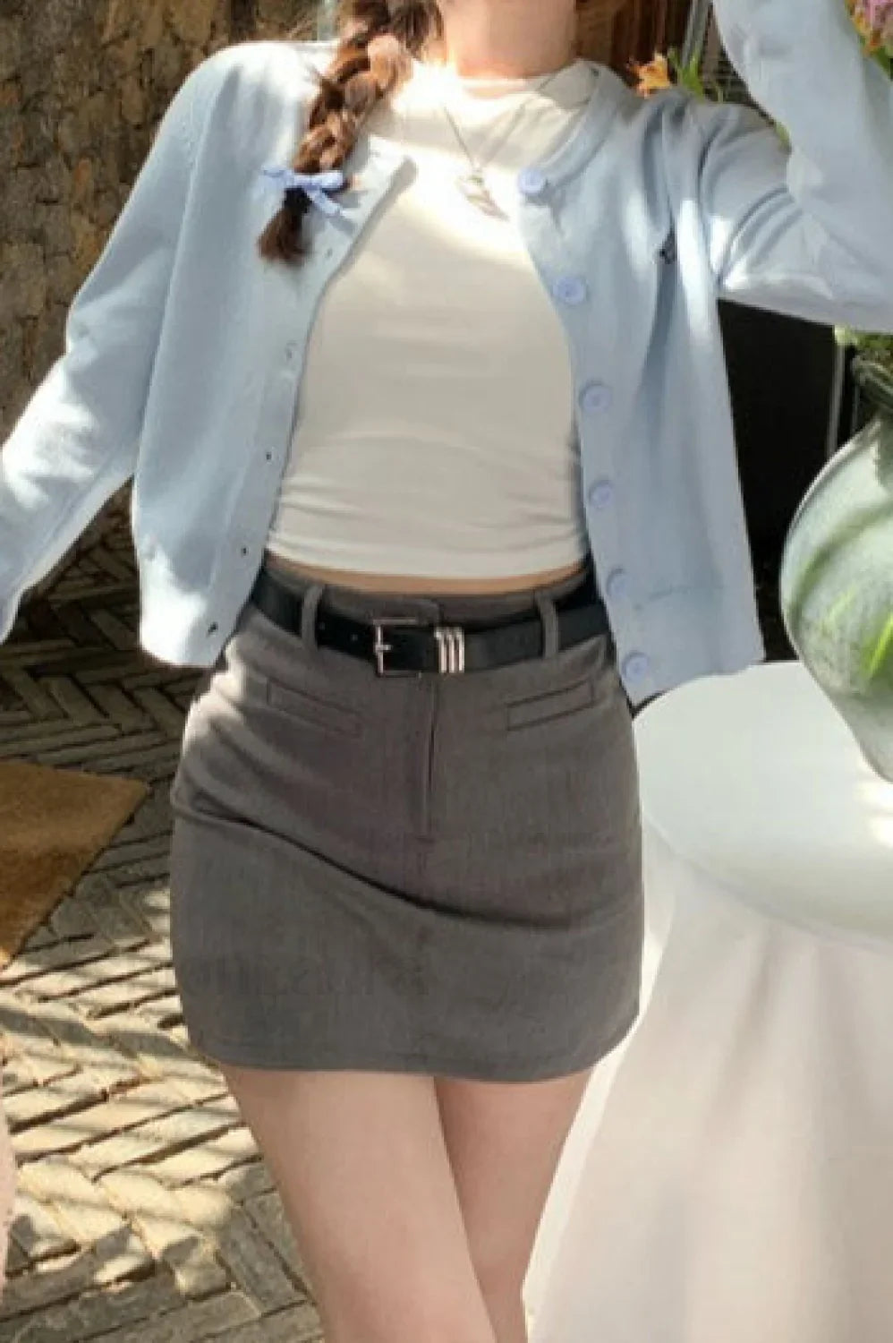 Bow Embroidered Knit Cardigan