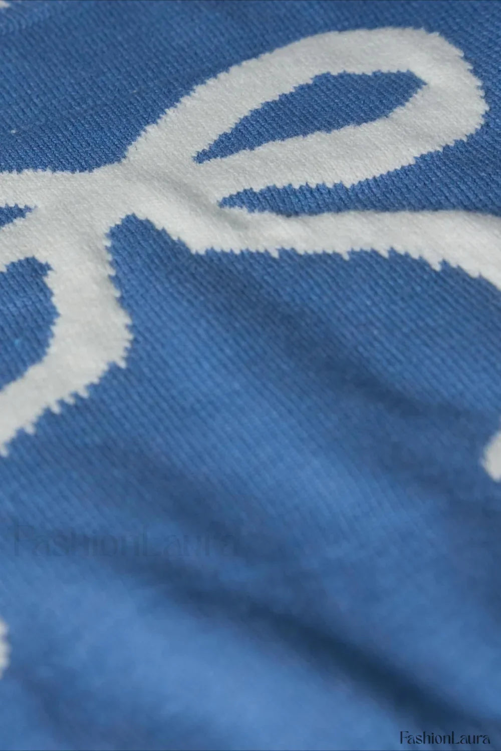 Bow Jacquard Knit Pullover Sweater