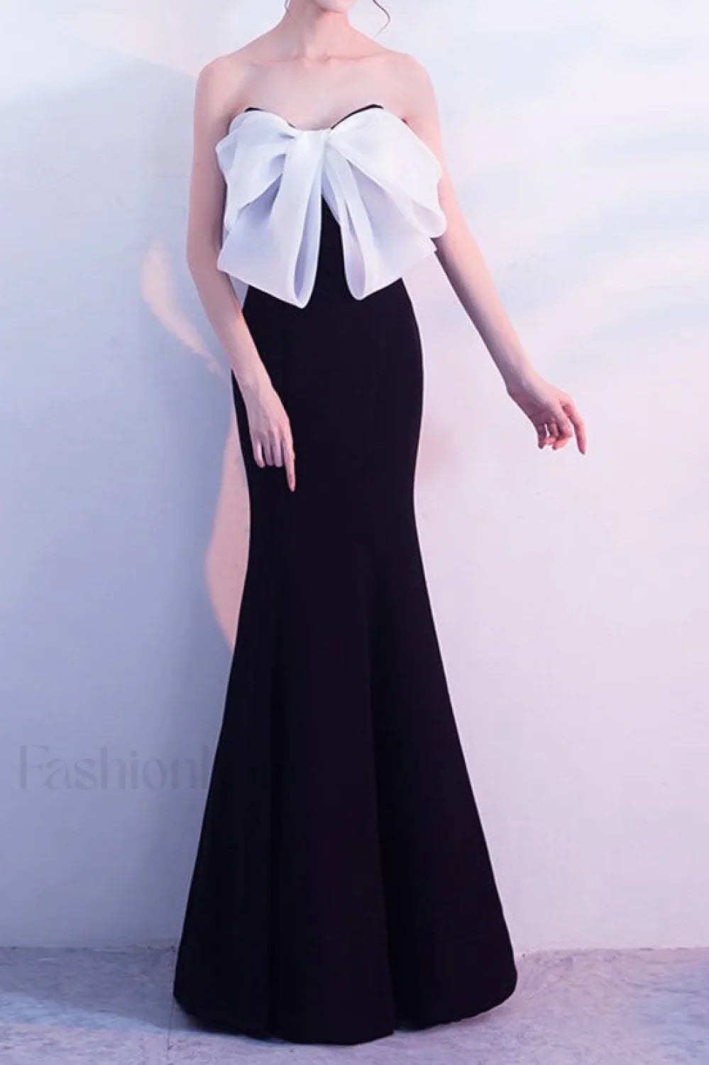 Bow Strapless Mermaid Maxi Party Dress