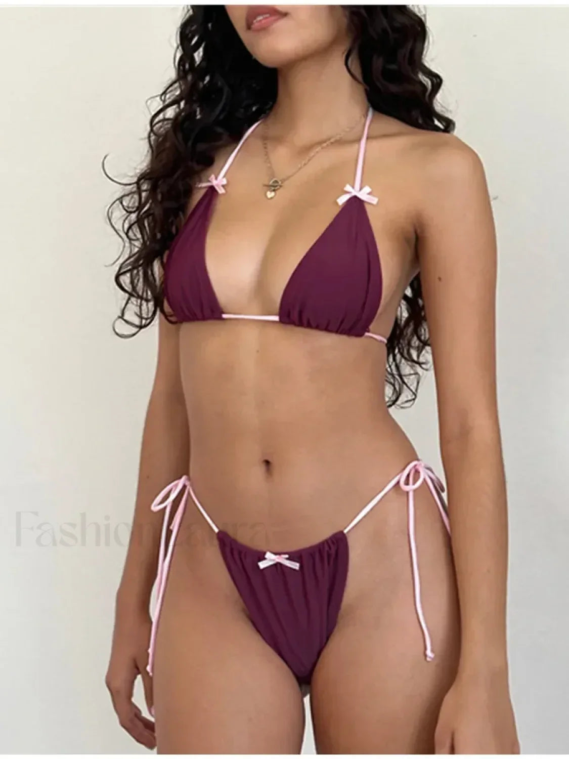 Bowknot Padded Tie-Up Bikini Set