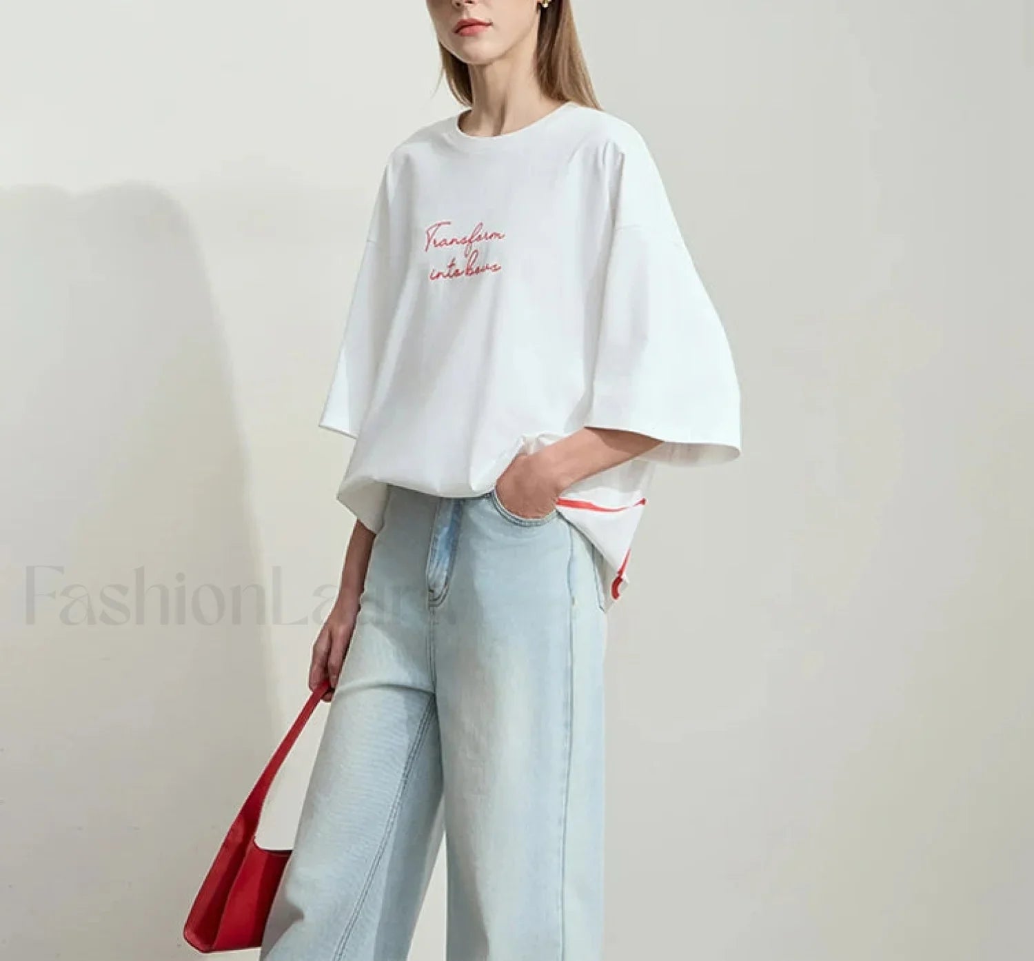 Bowknot Print Loose T-Shirt